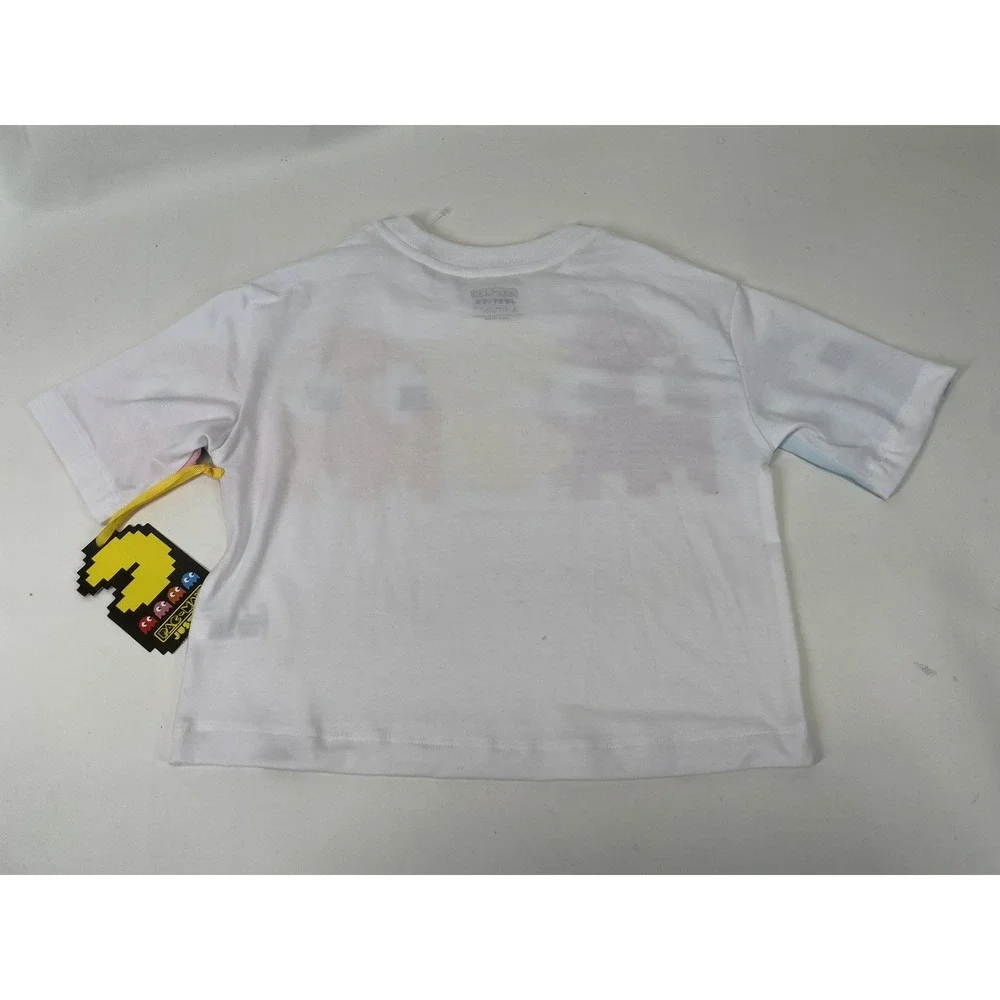 Justice Girls Pacman Cropped Graphic‎ Tee Size S White